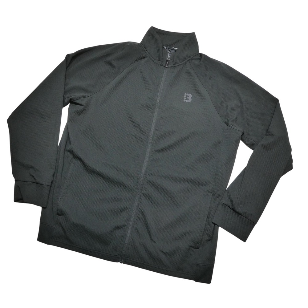 Bench Track Jacket Mens Large Black Full Zip Knit Athletic Urbanwear 1856552